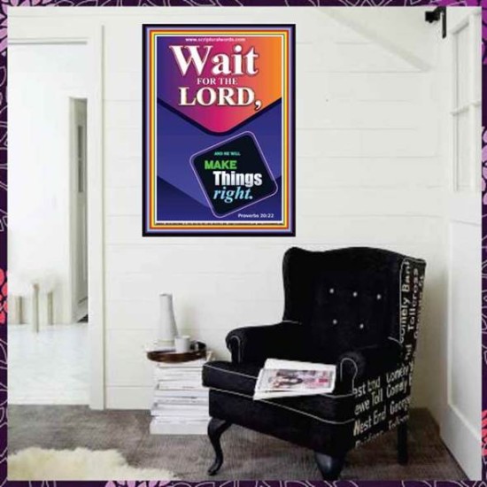 WAIT FOR THE LORD   Framed Scriptural Dcor   (GWJOY8069)   