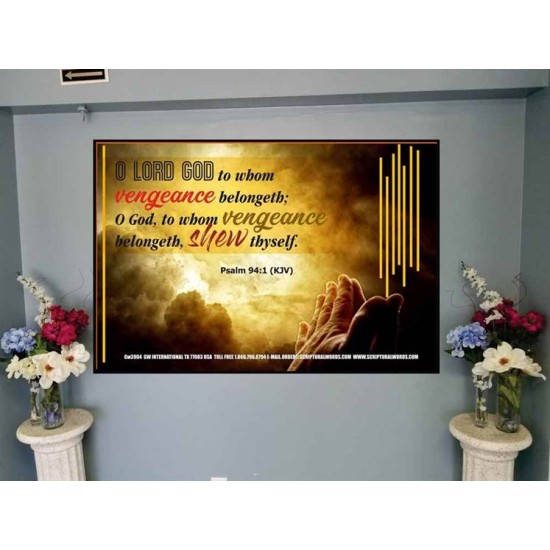 VENGEANCE BELONGS TO GOD   Acrylic Glass Frame Scripture Art   (GWJOY3904)   