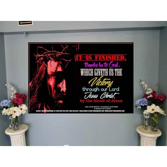 VICTORY BY THE BLOOD OF JESUS   Bible Scriptures on Love Acrylic Glass Frame   (GWJOY4021)   