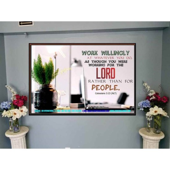 WORKING AS FOR THE LORD   Bible Verse Frame   (GWJOY4356)   