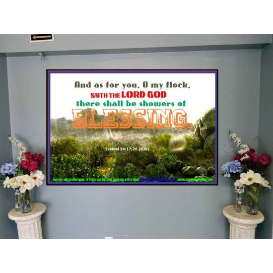 SHOWERS OF BLESSING   Unique Bible Verse Frame   (GWJOY4404)   