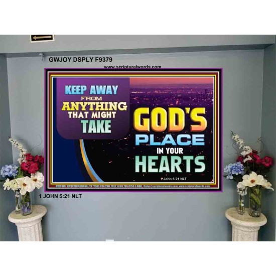 WHAT IS GOD'S PLACE IN YOUR HEART   Large Framed Scripture Wall Art   (GWJOY9379)   