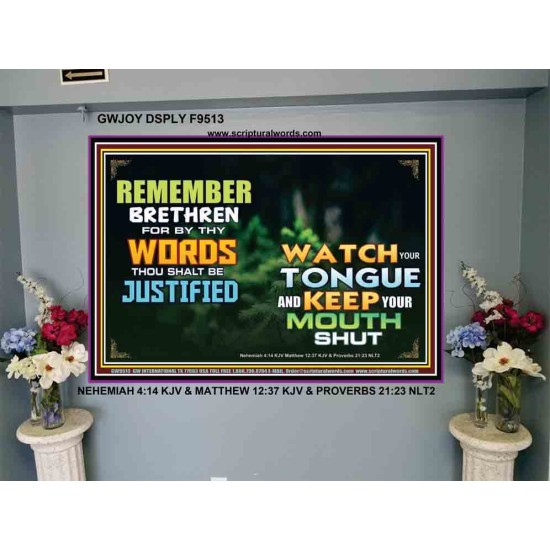WATCH YOUR TONGUE KEEP MOUTH SHUT   Wall Art Poster   (GWJOY9513)   