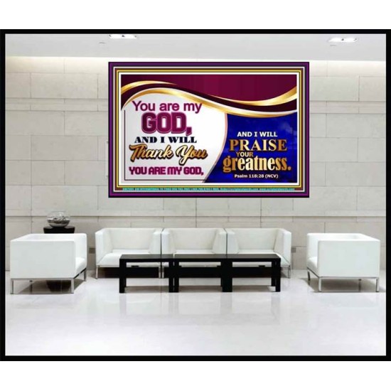 YOU ARE MY GOD   Contemporary Christian Wall Art Acrylic Glass frame   (GWJOY7909)   