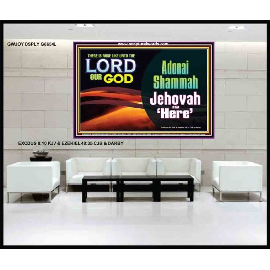ADONAI SHAMMAH - JEHOVAH IS HERE   Frame Bible Verse   (GWJOY8654L)   