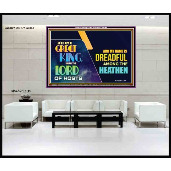 A GREAT KING IS OUR GOD THE LORD OF HOSTS   Custom Frame Bible Verse   (GWJOY9348)   
