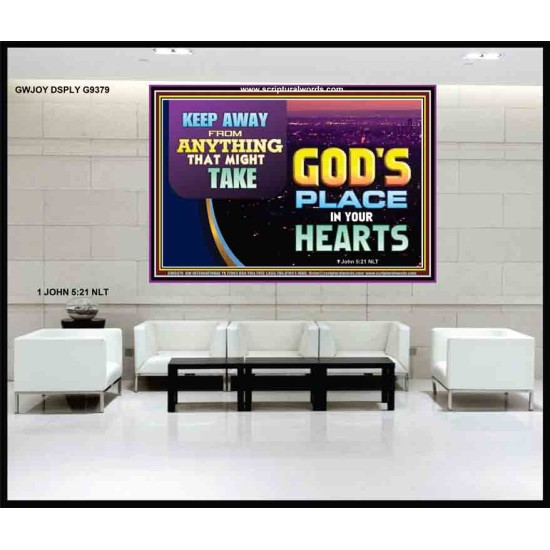 WHAT IS GOD'S PLACE IN YOUR HEART   Large Framed Scripture Wall Art   (GWJOY9379)   