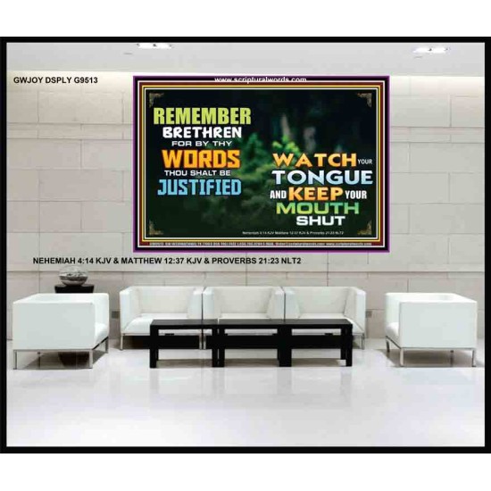 WATCH YOUR TONGUE KEEP MOUTH SHUT   Wall Art Poster   (GWJOY9513)   