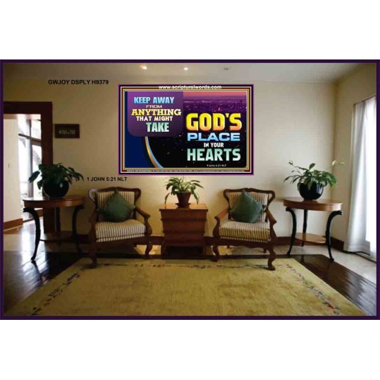 WHAT IS GOD'S PLACE IN YOUR HEART   Large Framed Scripture Wall Art   (GWJOY9379)   