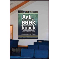 ASK, SEEK AND KNOCK   Contemporary Christian Poster   (GWJOY089)   