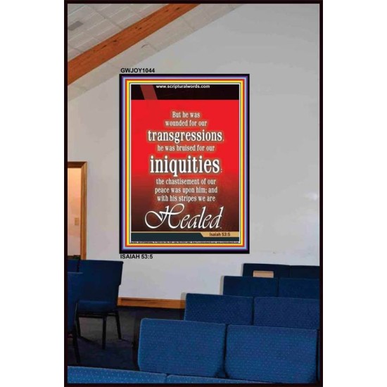 WOUNDED FOR OUR TRANSGRESSIONS   Acrylic Glass Framed Bible Verse   (GWJOY1044)   