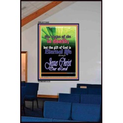 WAGES OF SIN IS DEATH   Christian Paintings Acrylic Glass Frame   (GWJOY1640)   "37x49"