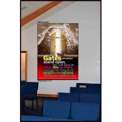 YOUR GATES WILL ALWAYS STAND OPEN   Large Frame Scripture Wall Art   (GWJOY1684)   "37x49"
