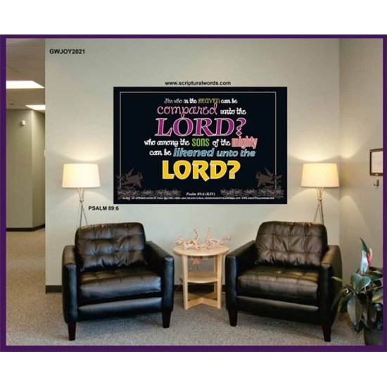WHO IN THE HEAVEN CAN BE COMPARED   Bible Verses Wall Art Acrylic Glass Frame   (GWJOY2021)   