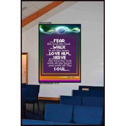 WITH ALL THY HEART   Scriptural Portrait Acrylic Glass Frame   (GWJOY3306B)   "37x49"