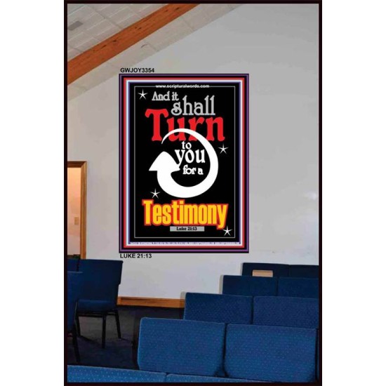 TURN TO YOU FOR A TESTIMONY   Framed Lobby Wall Decoration   (GWJOY3354)   