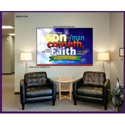 SHALL HE FIND FAITH ON THE EARTH   Large Framed Scripture Wall Art   (GWJOY3754)   