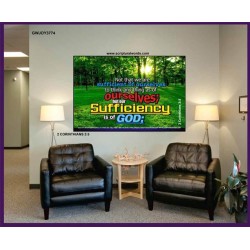 ALL SUFFICIENT GOD   Large Frame Scripture Wall Art   (GWJOY3774)   