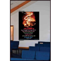 WITH MY SONG WILL I PRAISE HIM   Framed Sitting Room Wall Decoration   (GWJOY4538)   "37x49"