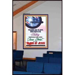 BY THE BLOOD OF JESUS   Contemporary Christian Wall Art Acrylic Glass frame   (GWJOY5113)   "37x49"