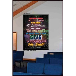 WHAT WILL A MAN GIVE IN EXCHANGE FOR HIS SOUL   Wall Art Poster   (GWJOY6365)   "37x49"