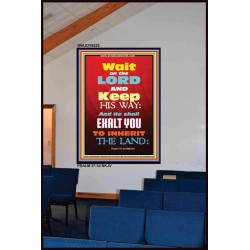 WAIT ON THE LORD   Bible Verses Wall Art Acrylic Glass Frame   (GWJOY6535)   "37x49"