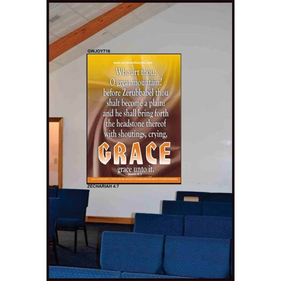 WHO ART THOU O GREAT MOUNTAIN   Bible Verse Frame Online   (GWJOY716)   
