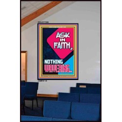 ASK IN FAITH NOTHING WAVERING   Scripture Wooden Framed Signs   (GWJOY7286)   