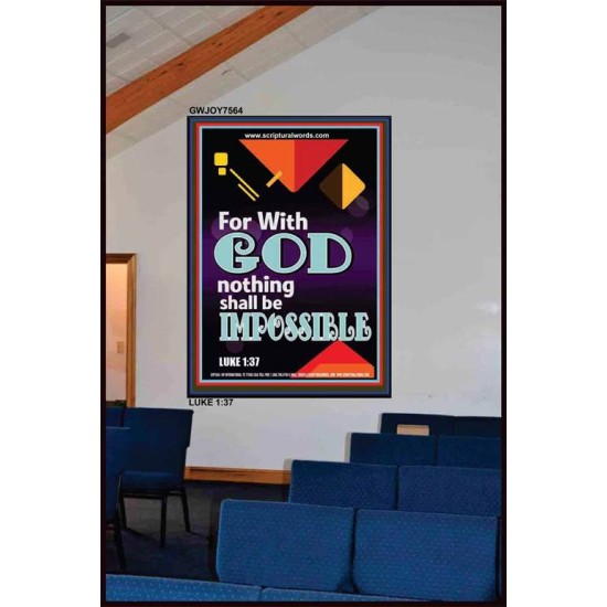 WITH GOD NOTHING SHALL BE IMPOSSIBLE   Frame Bible Verse   (GWJOY7564)   