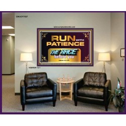 RUN WITH PATIENCE   Contemporary Christian Wall Art   (GWJOY7837)   