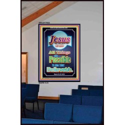 ALL THINGS ARE POSSIBLE   Bible Verses Wall Art Acrylic Glass Frame   (GWJOY7932)   