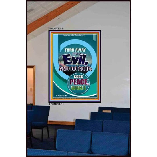 TURN AWAY FROM EVIL   Encouraging Bible Verses Framed   (GWJOY8082)   