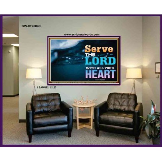 WITH ALL YOUR HEART   Framed Religious Wall Art    (GWJOY8846L)   
