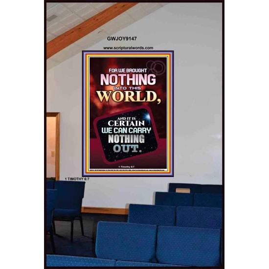 WE BROUGHT NOTHING TO THE WORLD   Frame Scriptures Dcor   (GWJOY9147)   