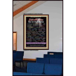 NOMBRES DE JESUCRISTO CON VERSÍCULOS DE LA BIBLIA EN ESPAÑOL {NAMES OF JESUS CHRIST WITH BIBLE VERSES} Arte de pared de las Escrituras (GWJOYNAMESOFCHRISTSPANISH) "37x49"