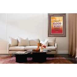 AWESOME POWER IN THE BLOOD OF THE LAMB   Large Frame Scripture Wall Art   (GWMARVEL025)   "31x36"