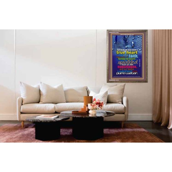 TRUE HEART   Large Frame Scriptural Wall Art   (GWMARVEL3803)   