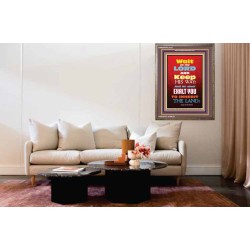 WAIT ON THE LORD   Bible Verses Wall Art Acrylic Glass Frame   (GWMARVEL6535)   "36x31"