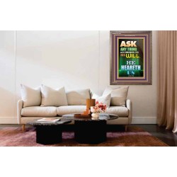 ASK ACCORDING TO HIS WILL   Acrylic Glass Framed Bible Verse   (GWMARVEL8810)   