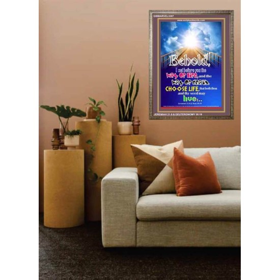 WAY OF LIFE   Biblical Art Acrylic Glass Frame   (GWMARVEL3307)   