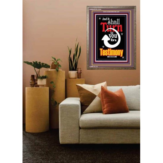 TURN TO YOU FOR A TESTIMONY   Framed Lobby Wall Decoration   (GWMARVEL3354)   