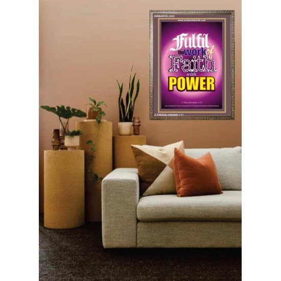 WITH POWER   Frame Bible Verses Online   (GWMARVEL3422)   