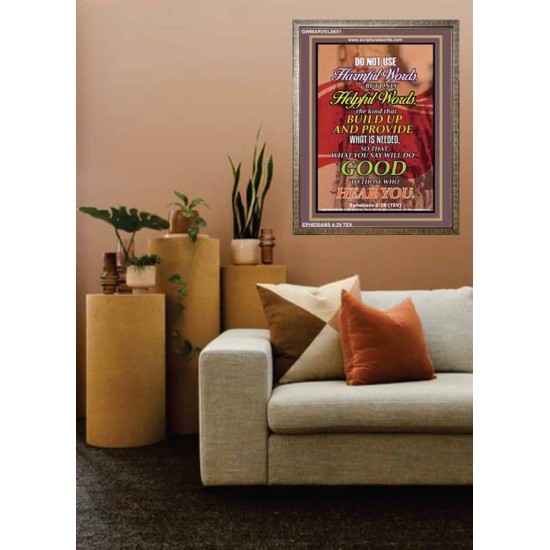 WATCH YOUR WORDS   Bible Scriptures on Love Acrylic Glass Frame   (GWMARVEL6651)   