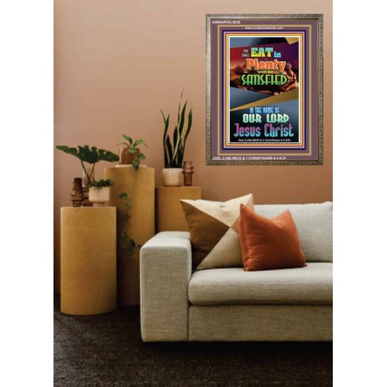 YOU SHALL EAT IN PLENTY   Bible Verses Frame for Home   (GWMARVEL8038)   