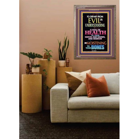 WISDOM IS HEALTH   Inspirational Wall Art Frame   (GWMARVEL8833)   