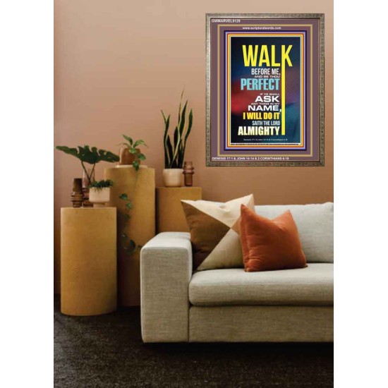 WALK BEFORE ME   Bible Verse Frames online   (GWMARVEL9129)   