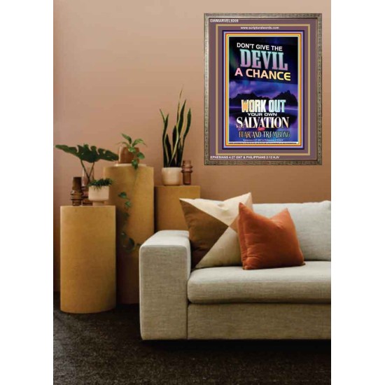 WORK OUT YOUR SALVATION   Bible Verses Wall Art Acrylic Glass Frame   (GWMARVEL9209)   