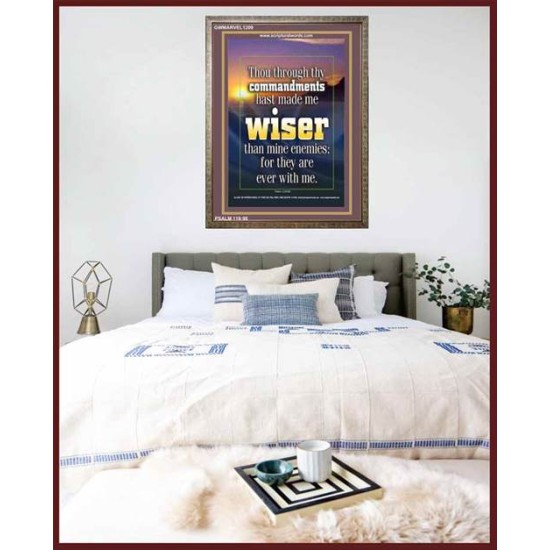 THY COMMANDMENTS HAST MADE ME WISER    Contemporary Christian Art Acrylic Glass Frame   (GWMARVEL1209)   