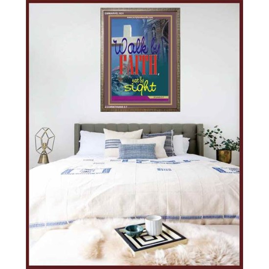 WALK BY FAITH   Inspirational Wall Art Wooden Frame   (GWMARVEL1631)   