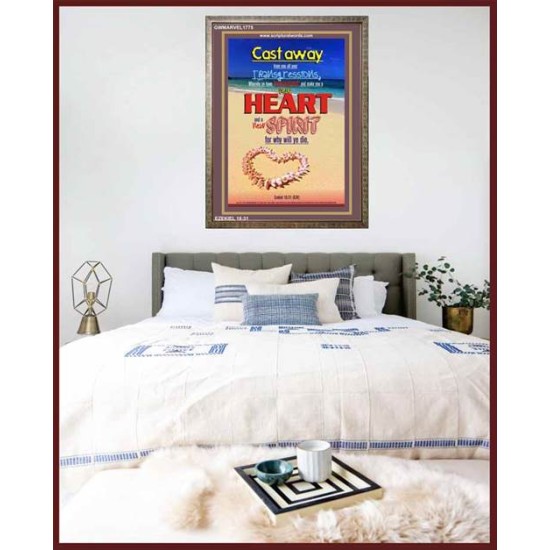 A NEW HEART AND A NEW SPIRIT   Scriptural Portrait Acrylic Glass Frame   (GWMARVEL1775)   